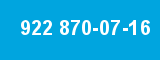 922 870-07-16 922 870-07-16